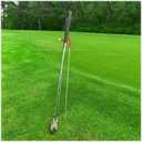 V-Shaped Golf Club Stand Keeps Your Clubs Clean, Dry & Visible, V-Stick Club Stand Made of Highly Durable Stainless Steel - Easy to Carry Golf Club Holder (Red)