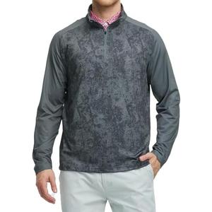 M MAELREG Quarter Zip Pullover Men Moisture Wicking Lightweight Sports Print Mock Neck Golf 1/4 Zip Pullover Mens Sweatshirt, M