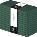 Set of 12 Cloth Dinner Napkins 100% Cotton - Soft Durable Washable - Ideal for Farmhouse Party Weddings Christmas Easter- Perfect Everyday Use Table Linen Cloth Napkins Forest Green 17x17