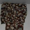 HERBATOMIA Women’s Floral Print Midi Skirt Casual High Elastic Waist Zipper Vintage Long Boho Skirts for Women Small