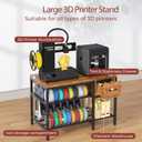 3D Printer Stand with Filament Storage Heavy Duty Metal 3D Printer Table with Drawer and Power Hub for Workshop, Studio, and Office, 43" L 24" W 32" H