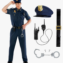 Morph Police Costume Mens Cop Costume Police Uniform Mens Cop Outfit Adult Halloween, Large