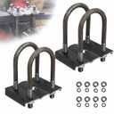 Trailer U Bolt Kit, 5-1/2" Trailer Axle U Bolts for 3500 lbs 2-3/8" Round Axle, 1/2” Diameter, 2" Thread Pitch by MCCKLE