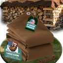 Canvas Tarp 8x10ft 22Mil Water-Resistant Tarps with Aluminum Grommets, 14OZ UV-Resistant Tarpaulin,Heavy-Duty Multi-Use Cloth Covers for Wood/Car/Roof/Boat/Camp/Canopy (Brass)