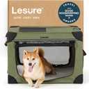 Lesure Shown on TODAY Show Soft Collapsible Dog Crate - 30 Inch Portable Travel Crate for Medium Dogs Indoor & Outdoor, 4-Door Foldable Pet Kennel with Mesh Windows, Green