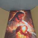 Sacred Heart of Jesus Canvas Wall Art Divine Mercy Wall Decor Christian Religious Art Poster Print Jesus Portrait Picture Painting Suitable for Bedroom Living Room Prayer Room Church Decor 16*24 (Stretched Canvas on A Wooden Frame)