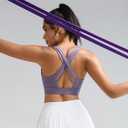 RUNNING GIRL High Impact Sports Bra for Women,Criss-Cross Back Top with Moulded Cups Womens Sports Bra High Support (Purple, XL)