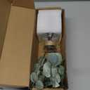 Artificial Eucalyptus Stems in Glass Vase with Faux Water,3Pcs Fake Plant with Double-Sided Green Leaves for Centerpiece(Double-Sided Green Eucalyptus)