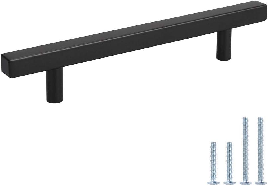 Peaha Case of 50, Black Cabinet Pulls 5in Drawer Handles - PHJ22BK128 Cabinet Pulls Black Matte Cabinet Handles Kitchen Hardware for Cabinets Black Dresser Drawer Pulls (7.5in Length(5in Hole Centers))