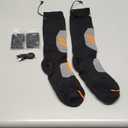 VEVOR Heated Socks, Small Size, 5000mAh Battery Rechargeable Heating Socks with 4 Heating Levels, Electric Heated Sock with APP Control for Men Women, Foot Warmer for Hunting Riding Camping Hiking (Small, Black & Gray & Orange)