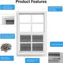 NeatiEase Upgraded Shed Windows 2 Pack, 24" x 30" Windows with Tempered Glass and Stainless Steel Screen for Shed, Chicken Coop, Playhouse, Household, Garage(White)