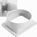 5.9 Inch Portable Air Conditioner Exhaust Hose Coupler, Square to Round Coupler, Window Adapter Mobile Air Conditioner Accessories– Not Universal, Check Compatibility(Square) White