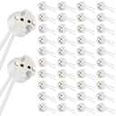 Saillong 50 Pack MR16 Socket G4 LED Halogen Lamp Ceramic Wire Connector Base Socket Adapter G4 MR16 MR11 GU5.3 GU6.35