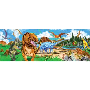 Melissa & Doug Land of Dinosaurs Floor Puzzle, 48 pc Jumbo Jigsaw Puzzle, Educational Screen Free Activity for Toddler, Preschoolers and Kids Ages 3+ (4 feet Long) - FSC Certified