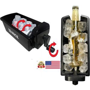 HICE Drink Chiller Rapid Beverage Cooler - Hyper Spin Instant Can & Bottle Cooler, No Batteries, Iced Frost Cooling for Soda, Beer & Water, Mini Universal Drink Cooler, Fast & Coldest Freeze (Black)