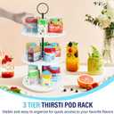 Pod Holder for Ninja Thirsti Pods, 360Rotating 15-Flavor Storage Holder for Ninja Thirsty Drink System Pod Organizer for Ninja Thirsty Flavor Pods,Water Flavoring White