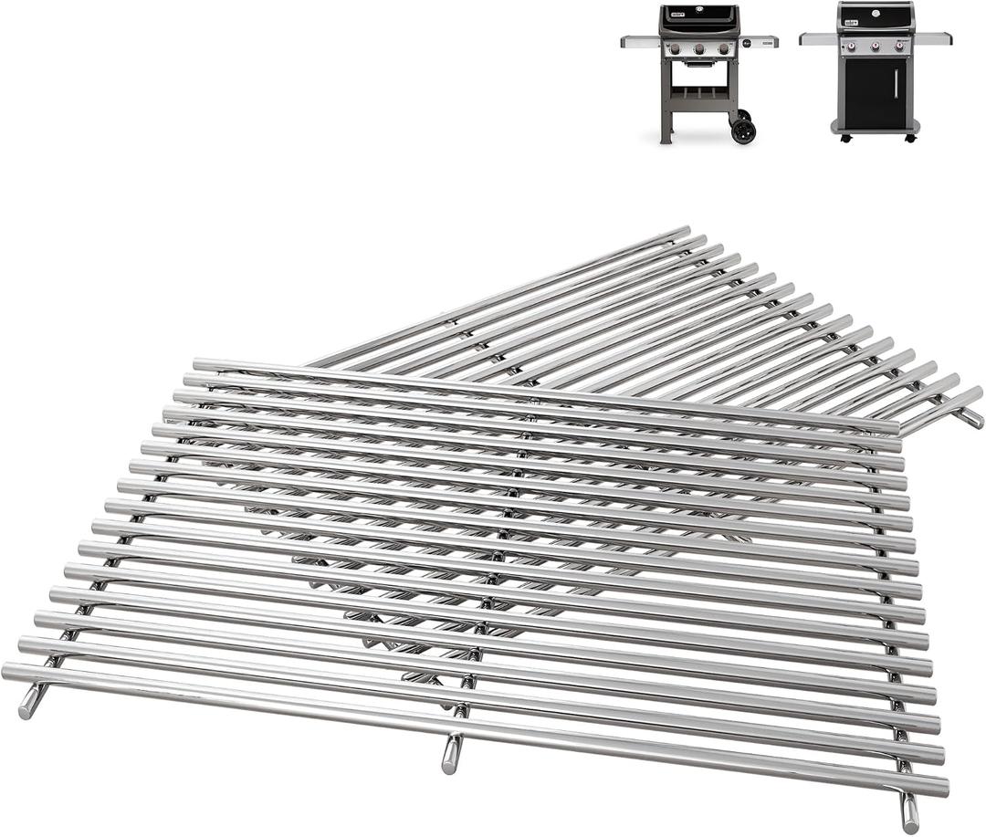 17.5" Grill Grates for Weber Spirit 300, Spirit 700, Genesis Silver/Gold/Platinum B/C, Genesis 1000-3500 (Part #7638) 304 Stainless Steel 2-Pack