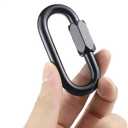 Oval Quick Link Carabiner, Black Quick Links Chain Connector, Heavy Duty Locking Carabiner for Outdoor Activities