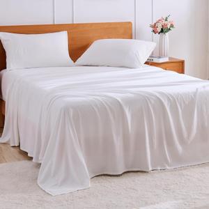 GOKOTTA 4-Pcs California King Sheets Set, 10"-16" Deep Pocket, Non-Slip Elastic Corner Straps, Microfiber Polyester - Ultra Soft, Hotel Luxury, Breathable, Wrinkle Free, Hypoallergenic - White