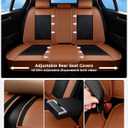 Huidasource Seat Covers, Luxury Nappa Leather Car Seat Covers Full Set with Velcro Adjustable, Airbag, Lumbar Support, Cooling＆Heating, Brown Car Seat Cover Fit for Most Cars SUV Trucks, Brown＆Black