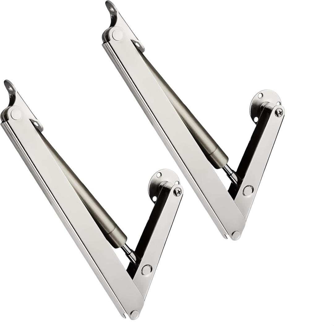 2 Pack | 200N-60lbs Gas Strut Spring Hinges for Heavy Lids to Keep Stay, Hydraulic Hinges for Toy Box Chest, Bench, Toolbox and Basement Floor Door,Slow Lowering Pneumatic Heavy Lid Lifter Gas Struts.
