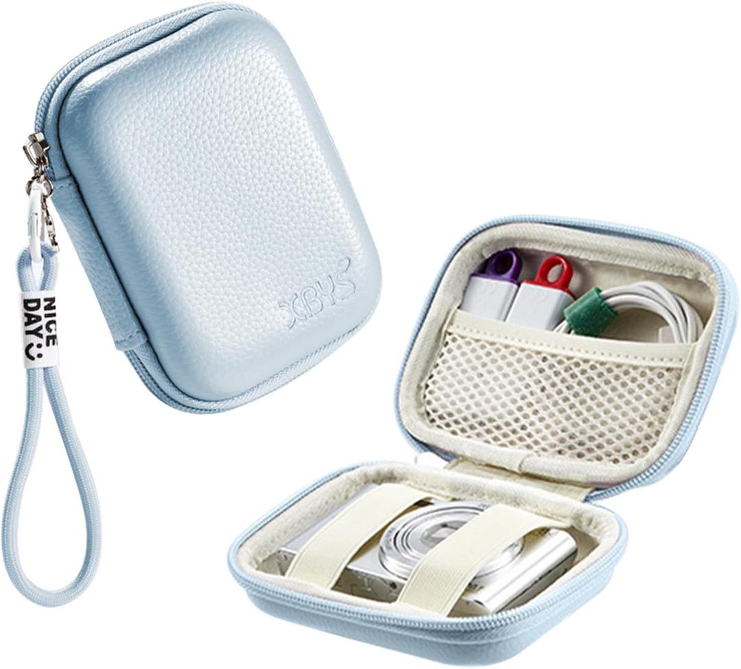 portable came cases Digital Camera Case for CAMKORY, Kodak, Canon & More - Small Travel Compact Pouch with Mesh Pocket for Accessories & SD Card (Blue)