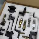 Goldenwarm Double Front Door Lock Set, Black Double Door Handle Set, Matte Black Double Door Handle with Dummy, Modern Double Front Door Hardware Set with Reversible Handle Lever