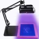 Dorhui 60W UV LED Exposure Unit for Screen Printing, Screen Print Light with Retractable and Adjustable Stand for Burning Screens, Cyanotypes, Photos, Sun UV Printing Kit, Resin Curing