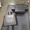 3" ID Center/Center Single Chamber Muffler Pair - Aggressive Deep Sound, Aluminized Steel, Welded/Clamp-On (13" Total Length)