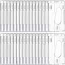 25 Pieces Vertical 2 ID Badge Holder Heavy Duty Plastic ID Card Holder Transparent Protector Clear Badge Protector Cover Sleeve Protective Cover with Thumb Slot for Credit Card