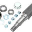 FKG Trailer Hub Spindle Kit 5 Bolt on 4.5 Inch 5-4.5" Bolt Circle Hub Fit for 3,500 lb. axles with 1-3/8 Inch to 1-1/16 Inch Tapered Spindles, Set of 2