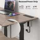 Furniture Drawer Outlet, Recessed Power Strip with (3) PD 20W USB Ports Fast Charging & (3) 15 Amp AC Outlets, (14 AWG) 5 FT Spring Black Cord