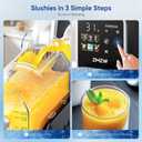 Slushie Machine, 88 oz. Frozen Drink Maker, No Ice Needed Slushy Machine for Home with 6 Presets, Adjustable Slush Thickness, LED Display, Perfect for Frozen Margaritas, Cocktails, Slushies, Frapps