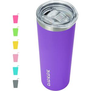 BJPKPK 20 oz Stainless Steel Skinny Tumbler, Iced Coffee Travel Sublimation Mug Insulated Metal Water Tumbler Thermal Cup With Lid,Purple