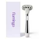 Flamingo Razors for Women, 1 Razor (Polished Chrome) Handle and 1 Razor Blade Refill