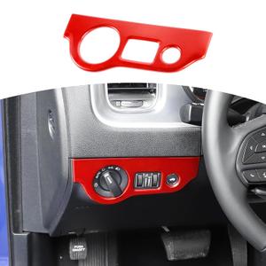 RT-TCZ for Challenger Headlight Switch Panel Trim Cover for Dodge Challenger 2015 up for Charger 2010 up Red Interior Accessories 1pcs