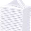 16 Pack Square Satin Dinner Napkins, 17x17 Inches Silky Soft Smooth Table Cloth Napkins for Restaurant Weddings Banquet Party Decoration, White (17" x 17" (Set of 16), White)