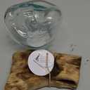 Small Hand-Blown Melted Glass Fish Bowl Vase Terrarium on Driftwood Base  Decorative Centerpiece Full or Empty