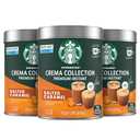 Starbucks Crema Collection Premium Instant Salted Caramel Flavored Instant Coffee, 100% Arabica Beans, 3 Tins (7.12 Oz Each) (EXP 05/13/26)