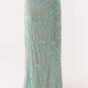 Women Y2K Sequin Long Skirt Sparkle Rhinestone Floral Maxi Skirt High Waist Glitter Midi Skirt Going Out