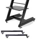 High Chair Wheels - Universal Swivel Casters for Stokke Tripp Trapp: Enhance Mobility & Convenience with 360 Silent Wheels, Safety Locks & No-Scratch Design, No-Drill Installation -Black