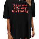 Happy Birthday Shirts for Women It's My Birth-Day Sequin Shirt Birthdays Girl T-Shirt Oversized Summer T Shirts (Black1,Small)