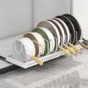 pots and pans organizer under cabinet,pot lid organizers inside cabinet holders for kitchen,Horizontal and vertical pulling modes,Can be extended and adjusted (White horizontal pull-out)