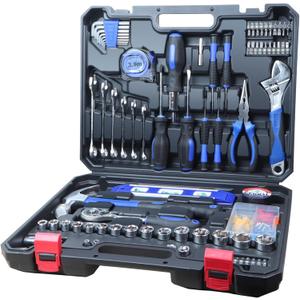 jar-owl Home Tool Kit Tool Set 146 Pieces Metric Household Hand Tool KitAuto Repair Tool Set with Portable Toolbox for Homeowner, Diyer, Handyman