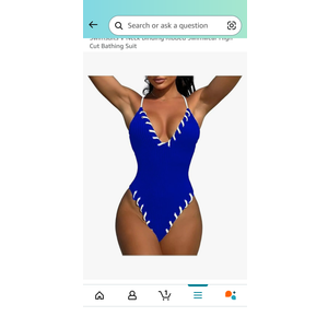 HYTENSUN Women's Criss Cross One Piece Swimsuits V Neck Binding Ribbed Swimwear High Cut Bathing Suit S