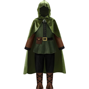 ReliBeauty Kids Archer Costume Boys Girls Hunter Costume with Cape, Green, Size 160