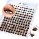 Lash Clusters Brown Fairy Eyelash Clusters DIY Eyelash Extensions 10-16MM D Curl Natural Individual Lashes Wispy 120Pcs Manga Lashes Cluster, DIY Lash Extensions at Home