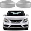 Moonlinks Compatible with Nissan Sentra 2013 2014 2015 2016 2017 2018 2019 Side Mirror Cover Replacement,Silver Left Driver & Right Passenger Side Door Rearview Side Mirror Cap Without Turn Signal