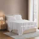 Nestl Extra Deep Queen Sheet Set - 6 Piece Breathable & Cooling Sheets - Hotel Luxury Bedding Set w/18-24 Inch Extra Deep Pockets - Easy & Secure Fit - Super Soft, Wrinkle Free & Comfy - White