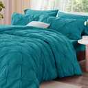 BEDELITE Teal Twin Comforter Set - 2 Peices Boho Pintuck Bedding Comforter Sets, Lightweight Soft & Warm Twin Bedding Sets with 1 Pillowcase for All Season